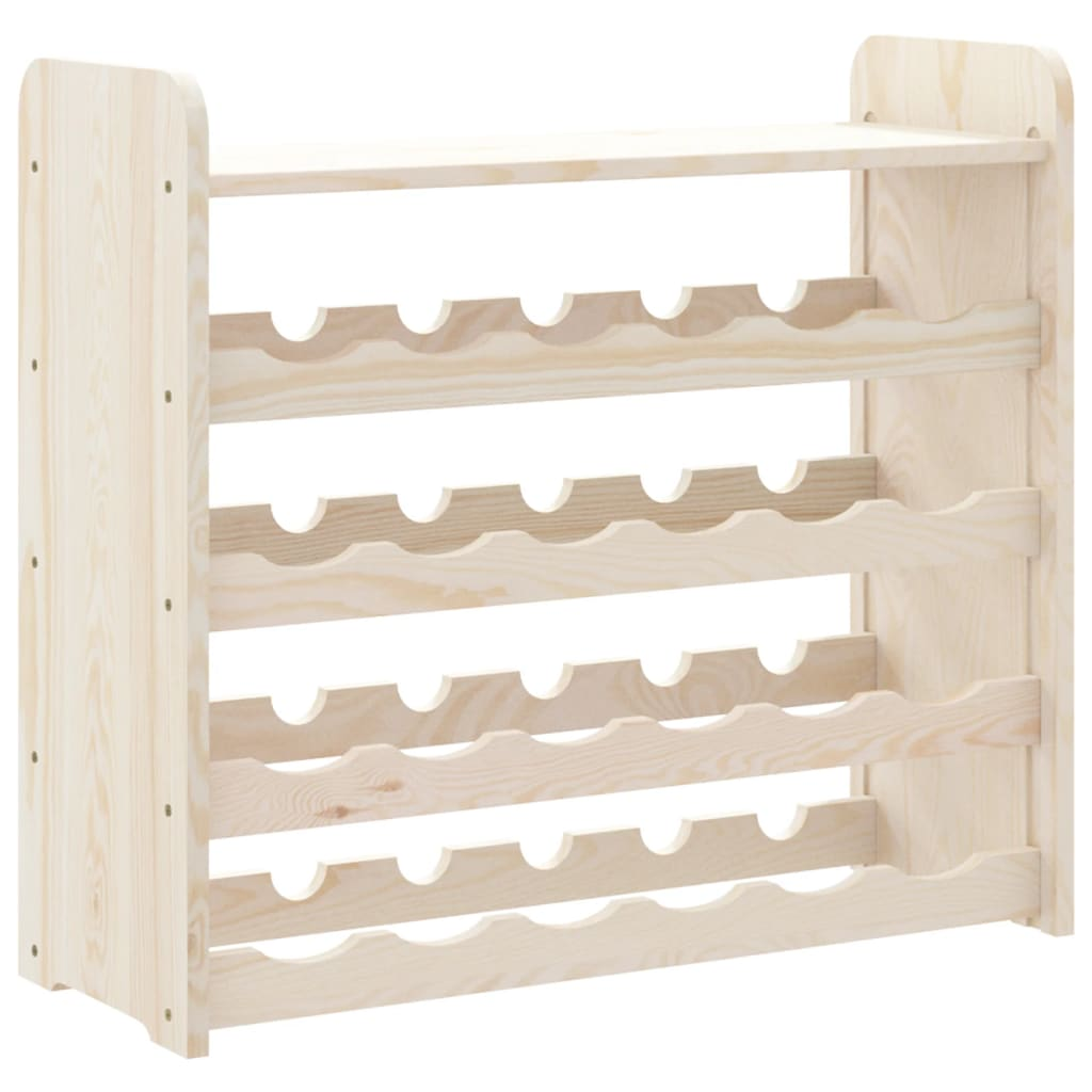 vidaXL Wine Rack with Top Board 67.5x25x60 cm Solid Wood Pine