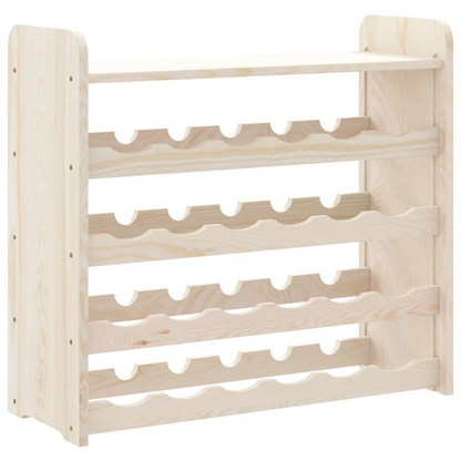 vidaXL Wine Rack with Top Board 67.5x25x60 cm Solid Wood Pine