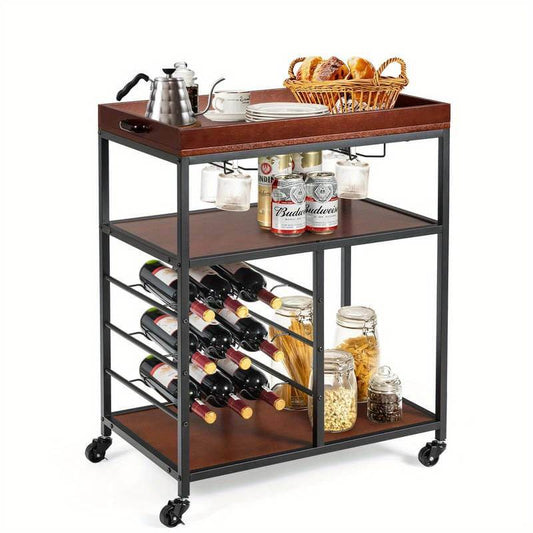 3 Tier Kitchen Wine Trolley