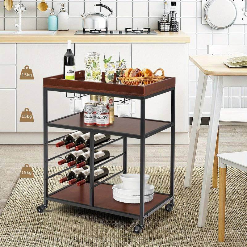 3 Tier Kitchen Wine and drinks Trolley