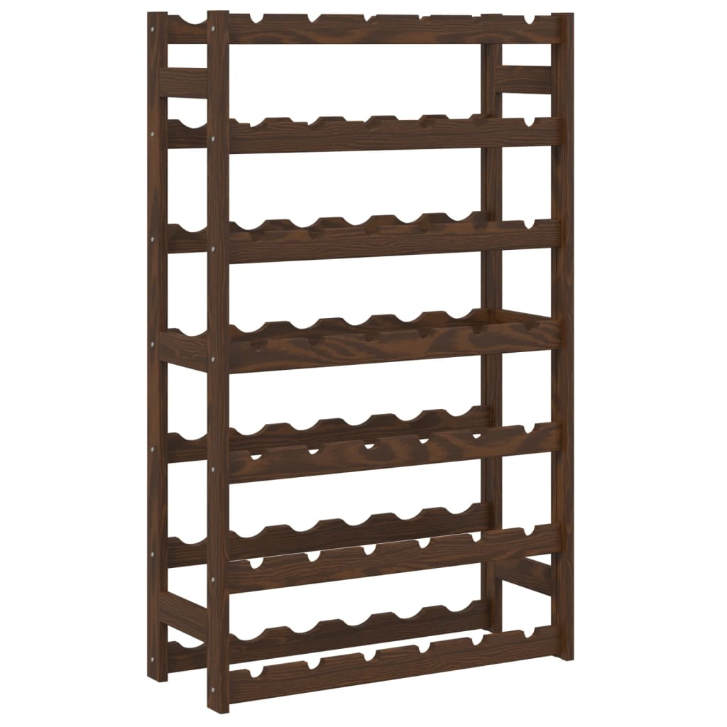 42 Bottle Brown Solid Wood Pine - vidaXL Wine Rack