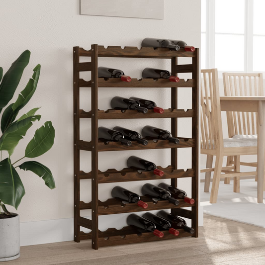 42 Bottles Brown Solid Wood Pine - vidaXL Wine Rack