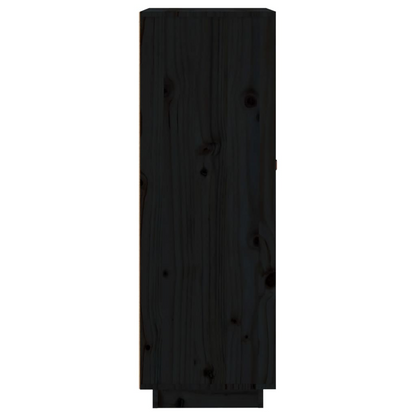 45x34x100 cm Solid Wood Pine - Wine Units Black 