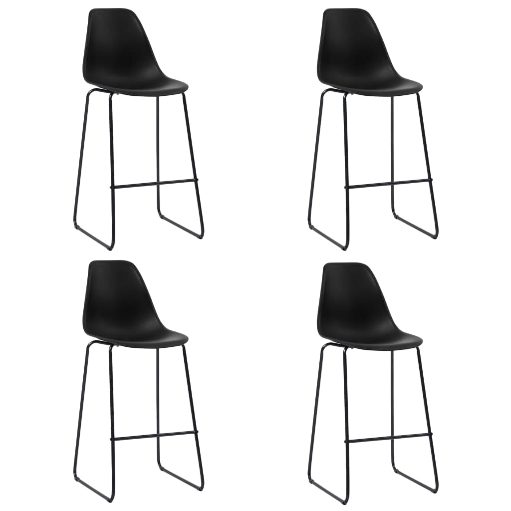 4 black bar stools 