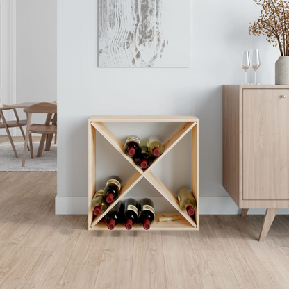 4 compartments Wine Cabinet 62x25x62 cm Solid Pine storage
