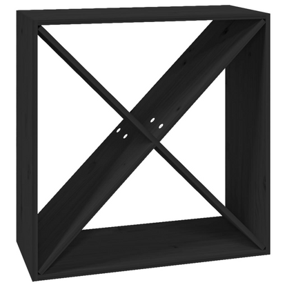 62x25x62 cm Solid Wood Pine - Wine Cabinet Black 
