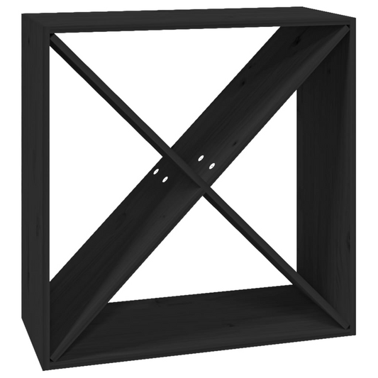 62x25x62 cm Solid Wood Pine - Wine Cabinet Black 