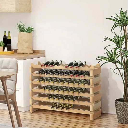 6 Tier Wooden Wine Rack