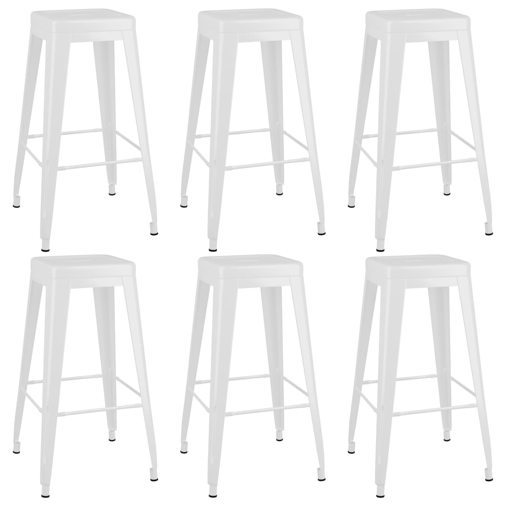 6 white bar stools