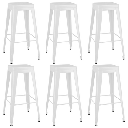 6 white bar stools