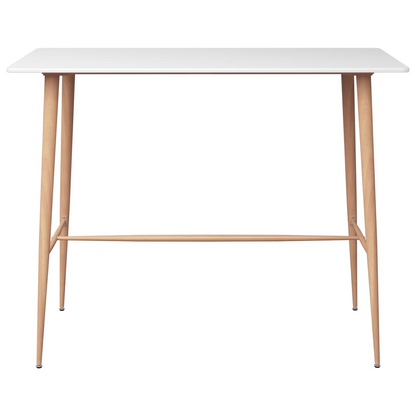 7 Piece Bar Set White with wood legs