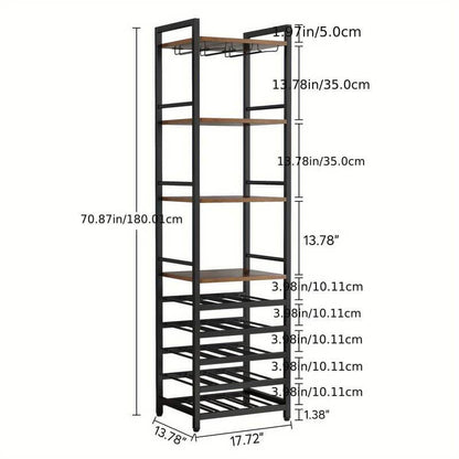 9 Tier Freestanding Wine Rack black and brown units