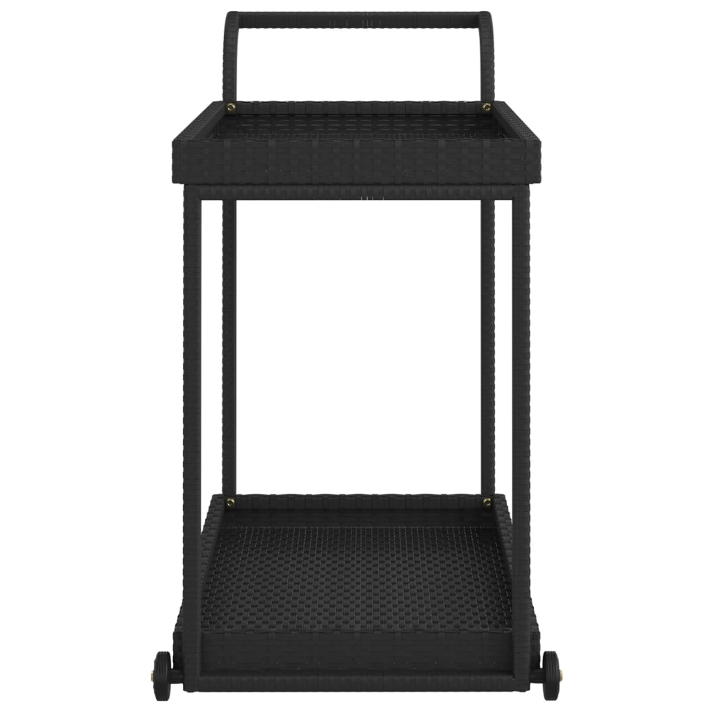 Bar Cart Black Poly Rattan trolly