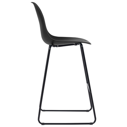 Bar Chairs 4 pcs Black Plastic - metal legs