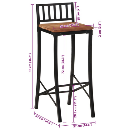 Bar Chairs 4 piece Solid Acacia wood