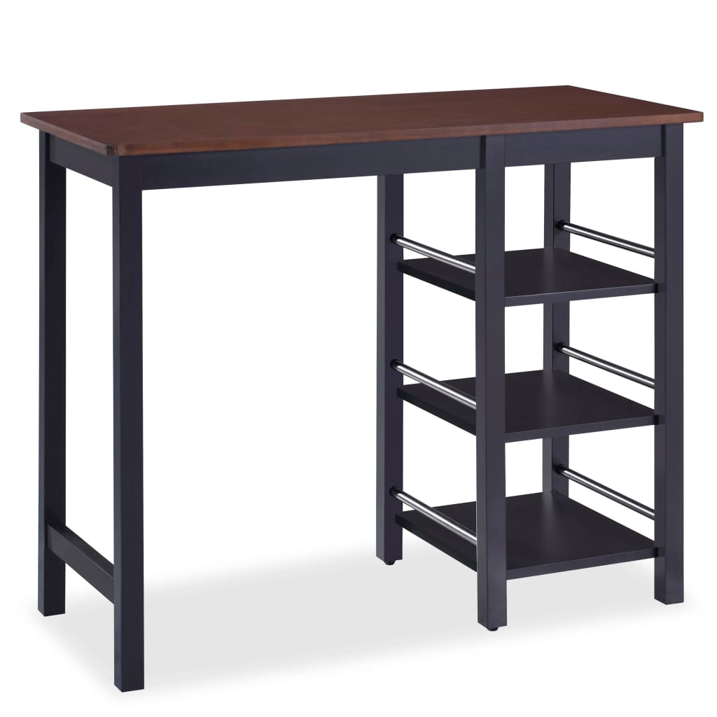 Bar Set 3 Pieces MDF Black legs