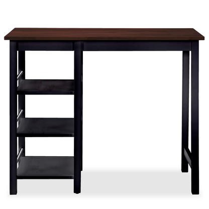 Bar Set 3 Pieces MDF Black legs brown top