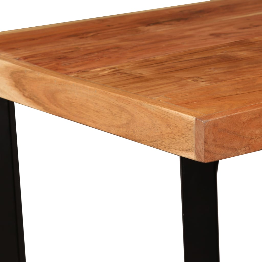 Bar Table Solid Acacia wood top black legs