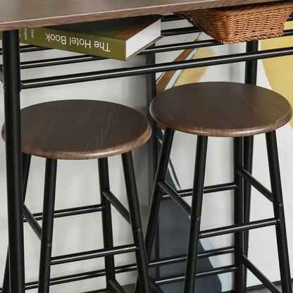 Bar Table & Stools Set - wood