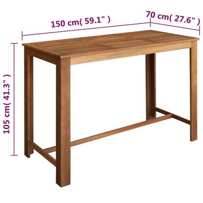 Bar Table and Stool Set 7 Piece