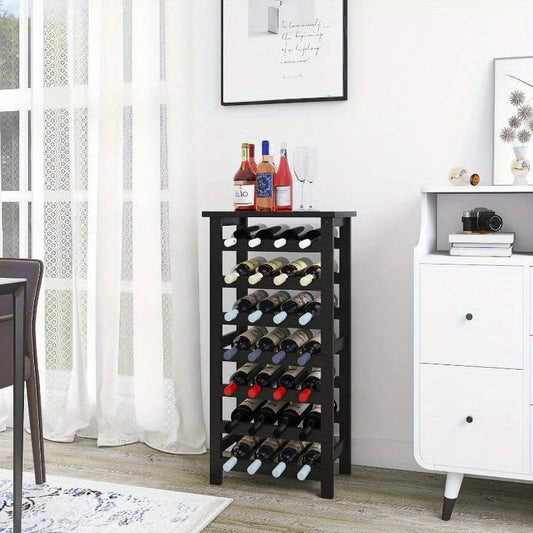 Black Bamboo Wine Rack