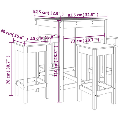 Black Solid table - 4 leg tables