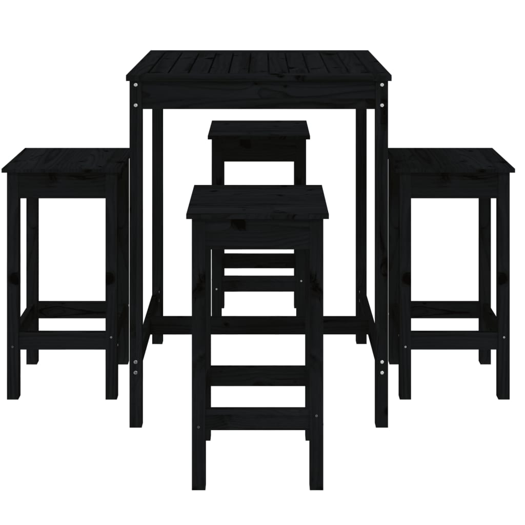 Black Solid table - bar stool