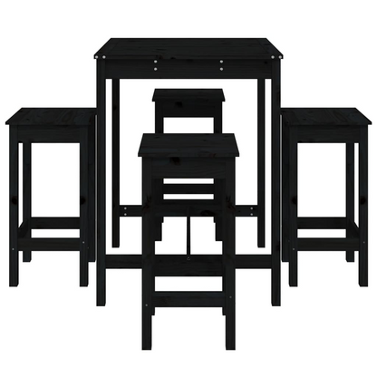 Black Solid table - bar stools