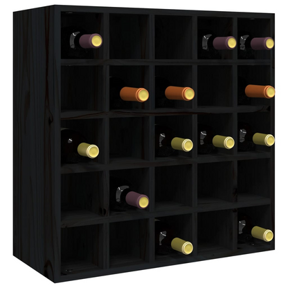 Black Wine Cabinet 56x25x56 cm Solid Wood Pine