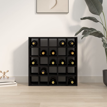 Black Wine Cabinets 56x25x56 cm Solid Wood Pine