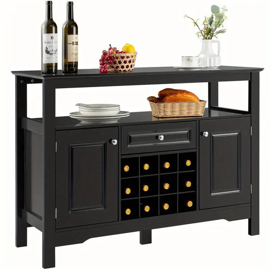 Black Wooden Drinks Cabinet