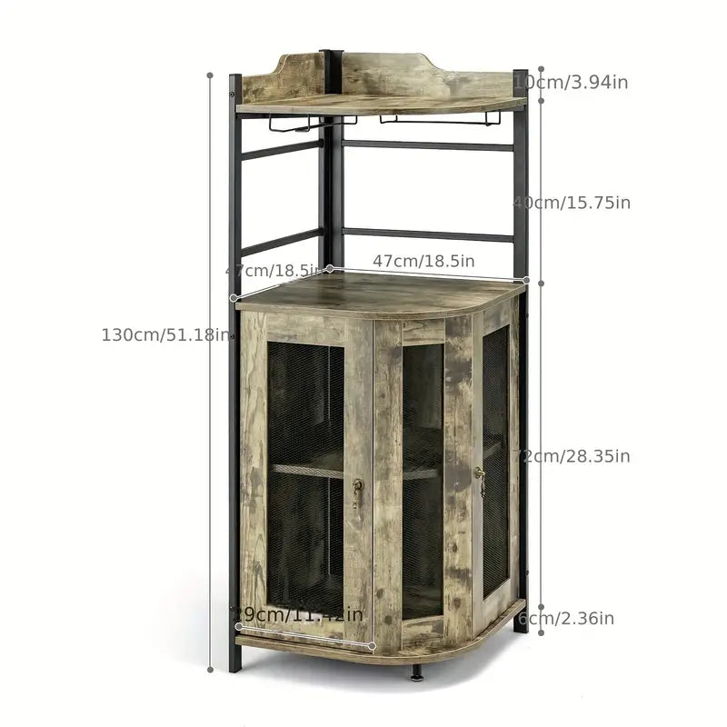 Brown Corner Bar Drinks Cabinet