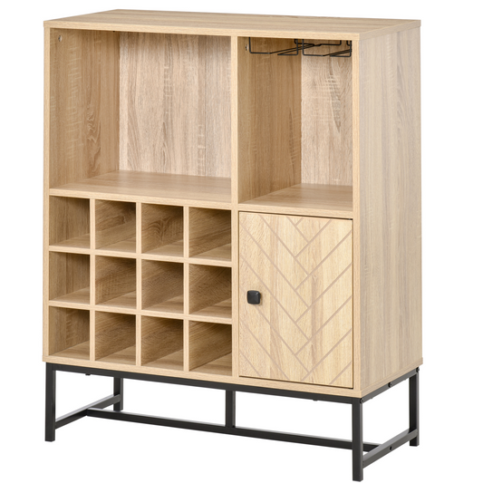 Brown Wood - Wine Cabinet for 12 Bottles