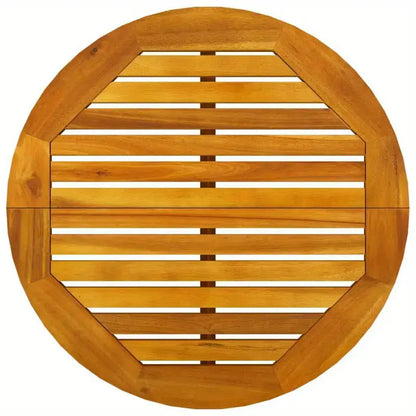 Brown Wooden Circular Garden Table