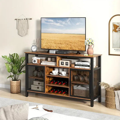 Buffet and Drinks Sideboard Cabinet - wood and grey