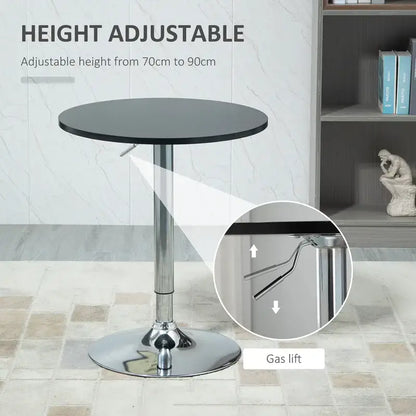 Circle Height Adjustable Table - black