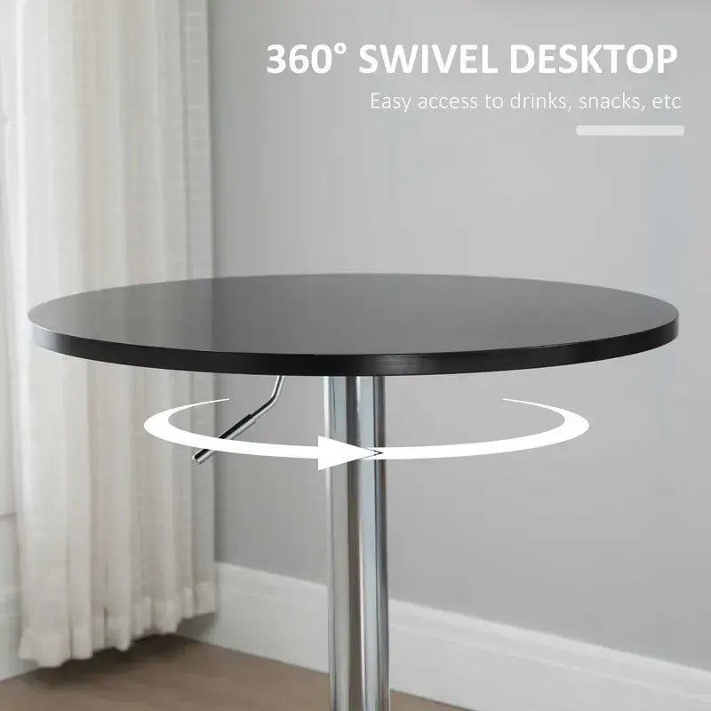 Circle shaped Adjustable Table - black