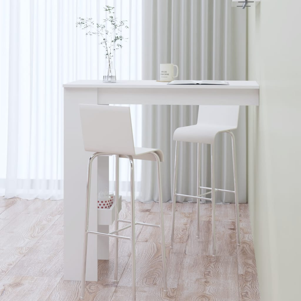 Engineered Wood Table White with stools