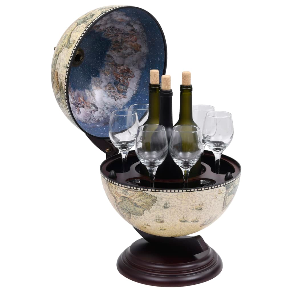 Globe Bar Wine Stand Eucalyptus Wood Green