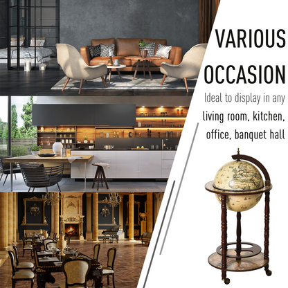 Globe Shaped Alcohol Beverage Storage Trolley 