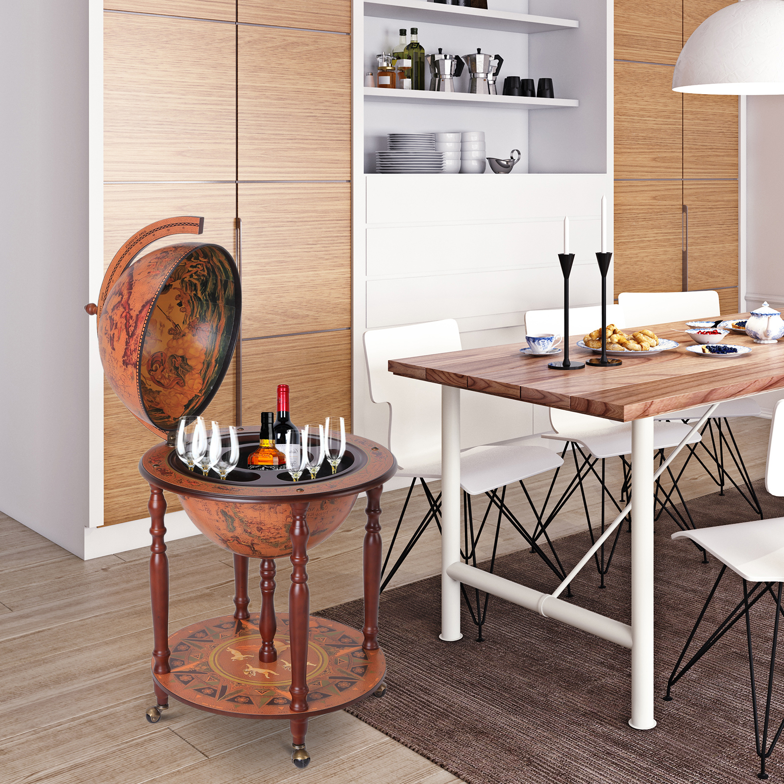 Globe Shaped Retro Style - Mini Bar Drink Cabinet 