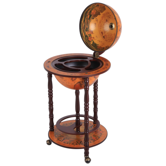 Globe Shaped Retro Style Movable Wine Trolley