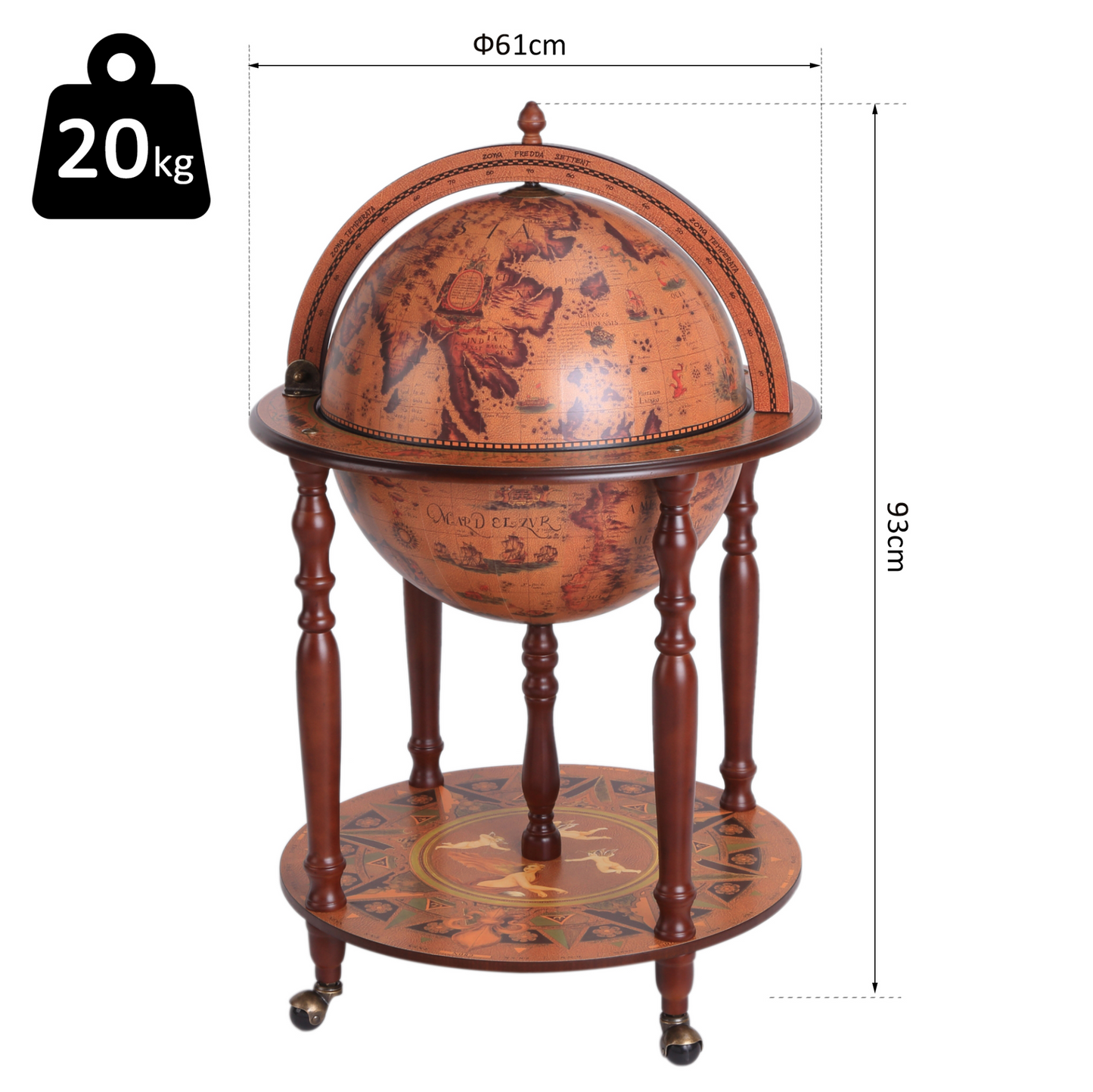 Globe Shaped Style - Mini Bar Drink Cabinet 