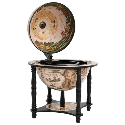 Globe Wine Stand Black Solid Wood Eucalyptus