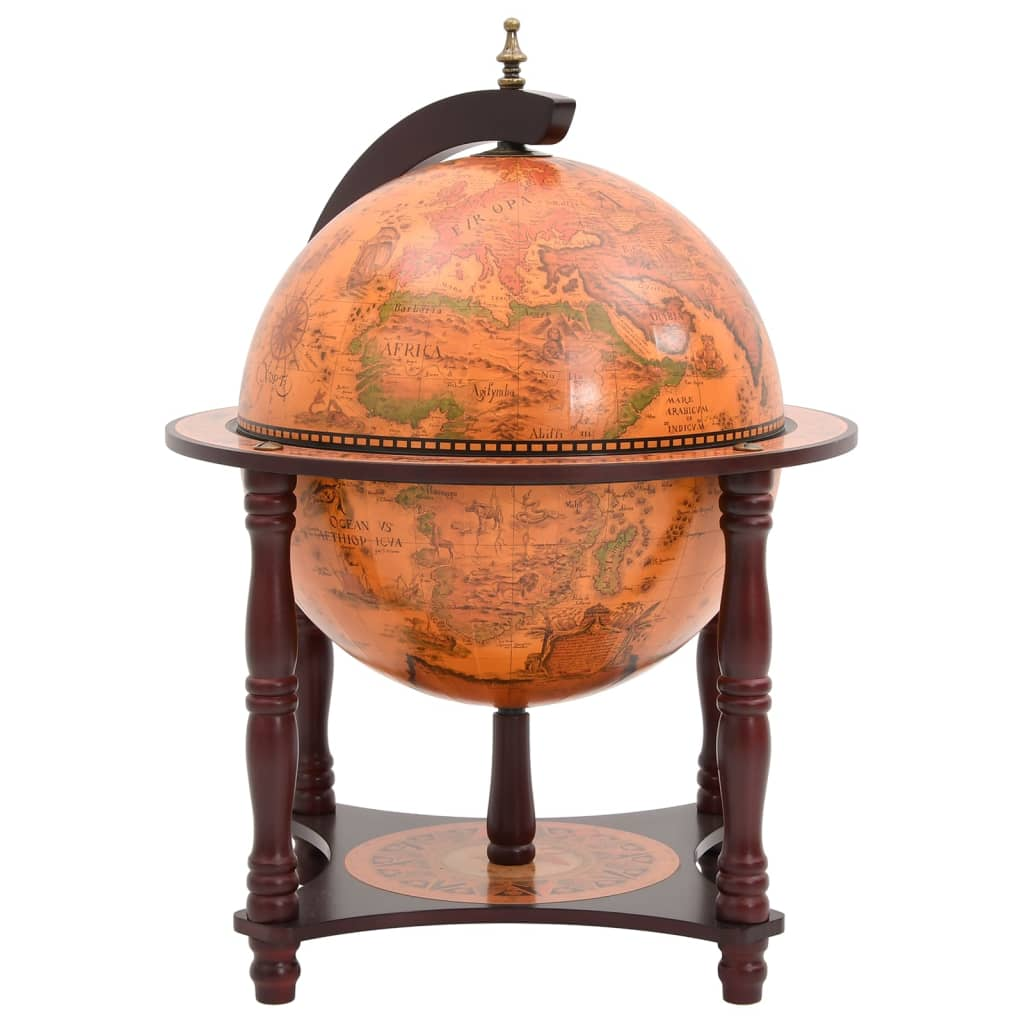 Globe Wine Stand Brown Solid Wood