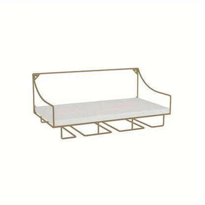 Gold Wall Mounted Wine Rack