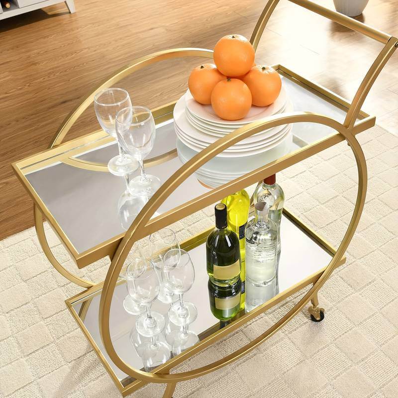 Golden Bar Serving Trolley