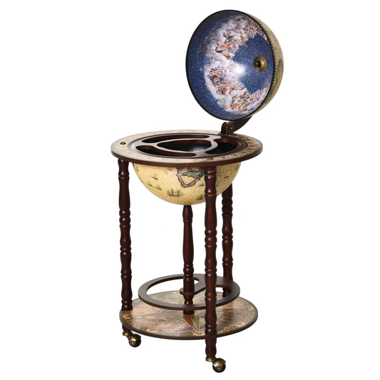 HOMCOM Globe Shaped Retro Style Mini Bar Drink Cabinet Mobile Wine Alcohol Beverage Storage 