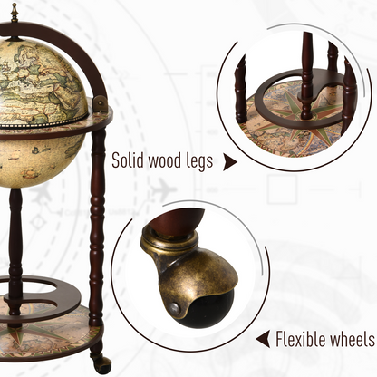 HOMCOM Globe Shaped Trolley Glass 