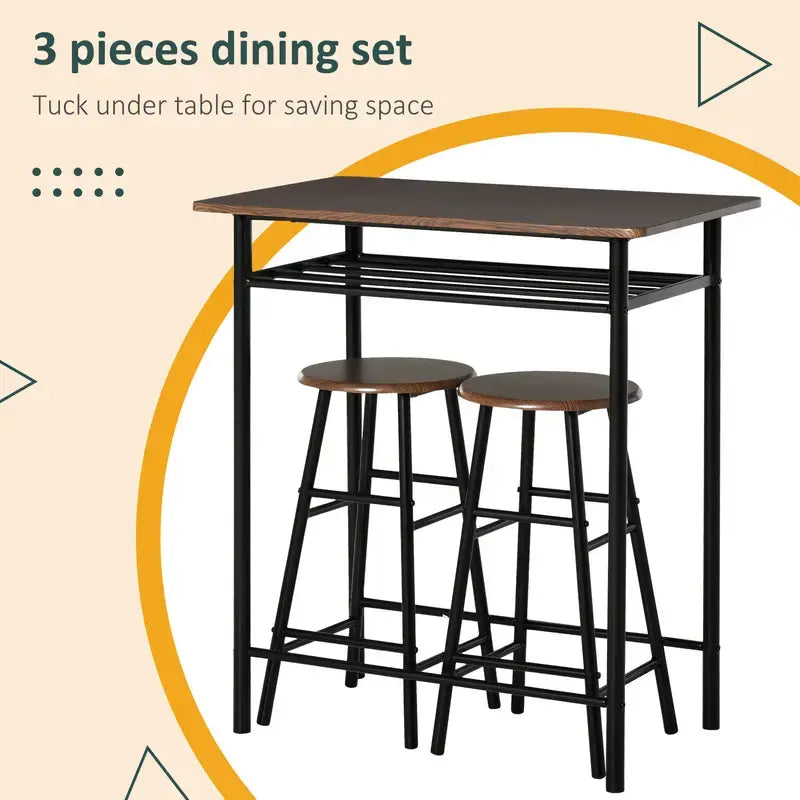 Kitchen Bar Table & Stools Set